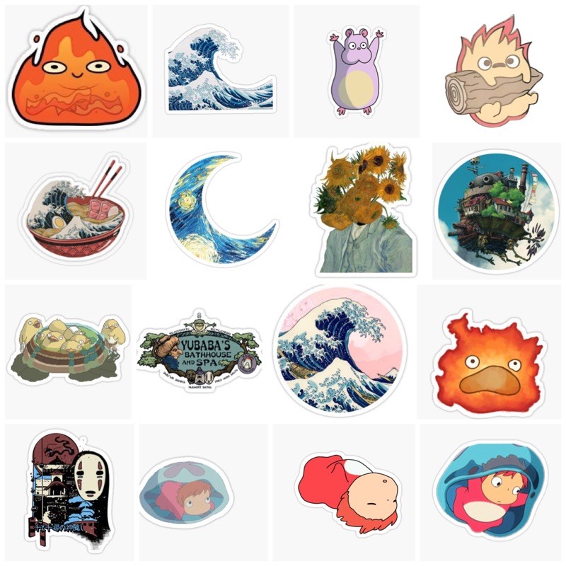 Set 100 sticker Totoro vô diện cá tính dán siêu chất