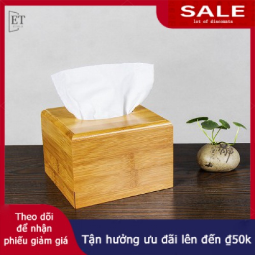 ET✨ Towel Paper Simple Storage Box Fashion Bamboo Living Room Tray Car Trays