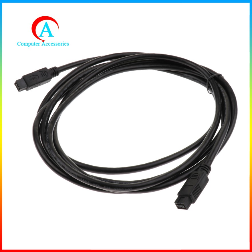 Dây Cáp 6ft Firewire 800 IEEE 1394b 9-Pin Male Sang 9-Pin Male Tốc Độ Cao