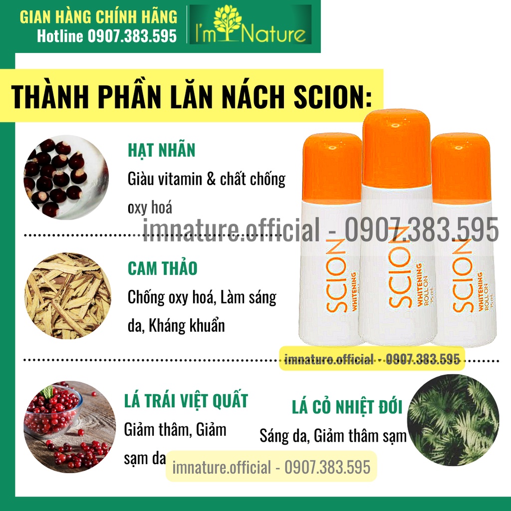 Lăn Nách Scion Chính Hãng - Khử Mùi Hôi Nách Lâu Năm Hiệu Quả