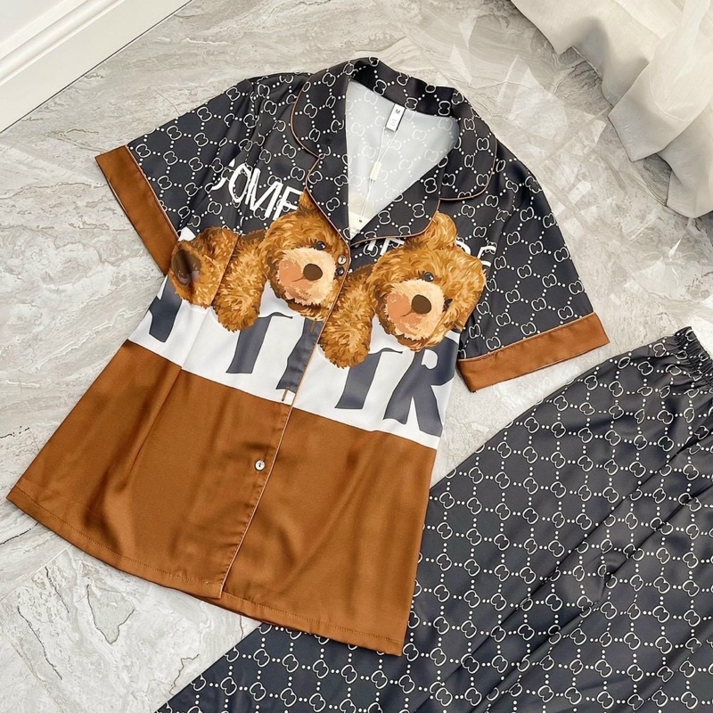 Tiệm nhà Mia - Bộ ngủ pyjama chất lụa latin mịn 2 mặt 2 dây