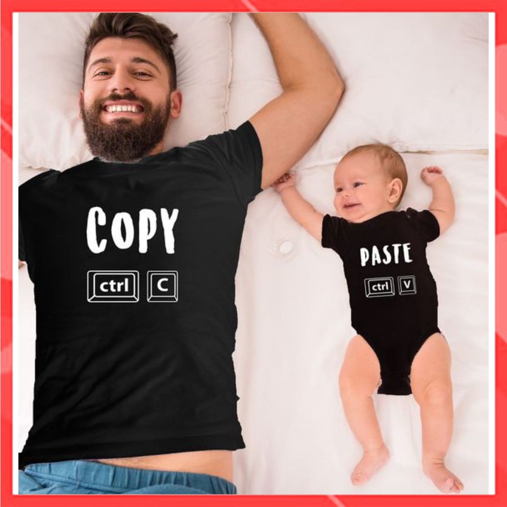 Áo gia đình Familylove - Đồng phục gia đình họa tiết chữ Copy Paste chất liệu cotton 100% cao cấp siêu mát