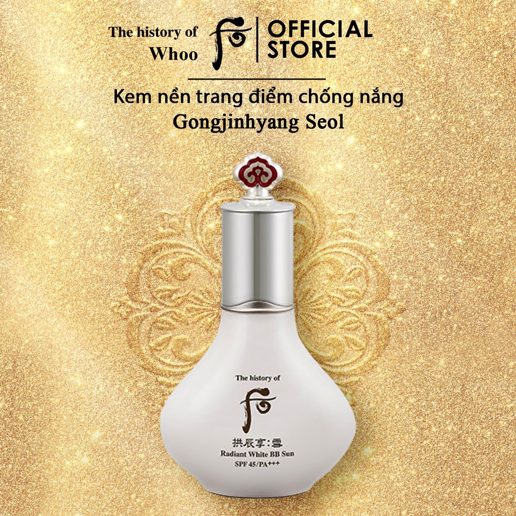 Kem nền trang điểm chống nắng WHOO Gongjinhyang Seol Radiant White Sun BB SPF45/PA+++ 40ml