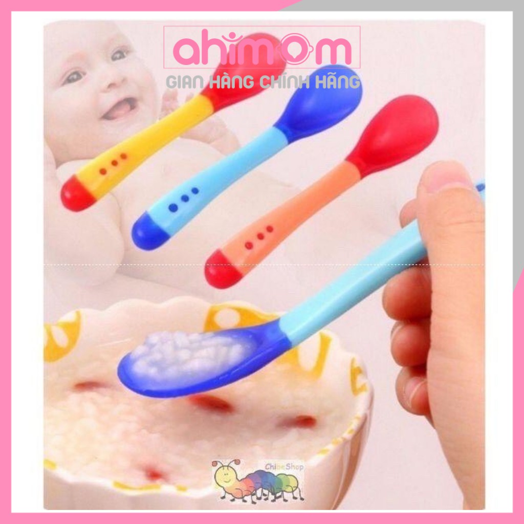 Thìa báo nóng - thìa ăn dặm cảm ứng nhiệt giúp con ăn dặm an toàn ngon miệng - Ahimom