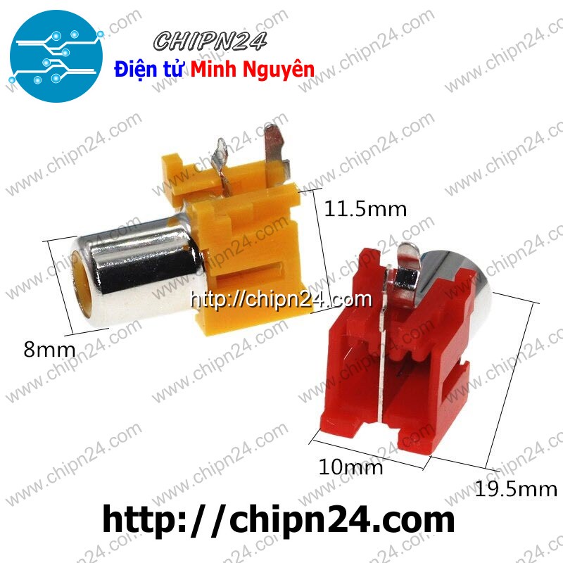 [3 CÁI] (G25) Jack cắm Audio RCA AV5 1 chấu TRẮNG (Jack Âm thanh AV Bông sen hàn board)