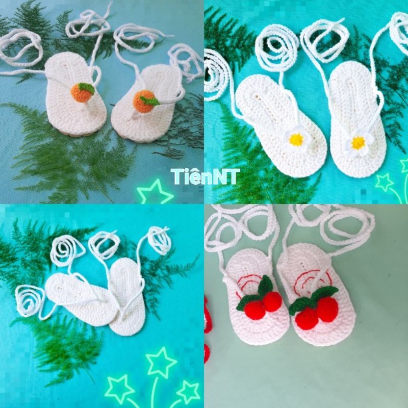 Giày dép len chiến binh kẹp ngón len handmade cho bé từ sơ sinh đến 24 tháng nhiều mẫu nhiều màu