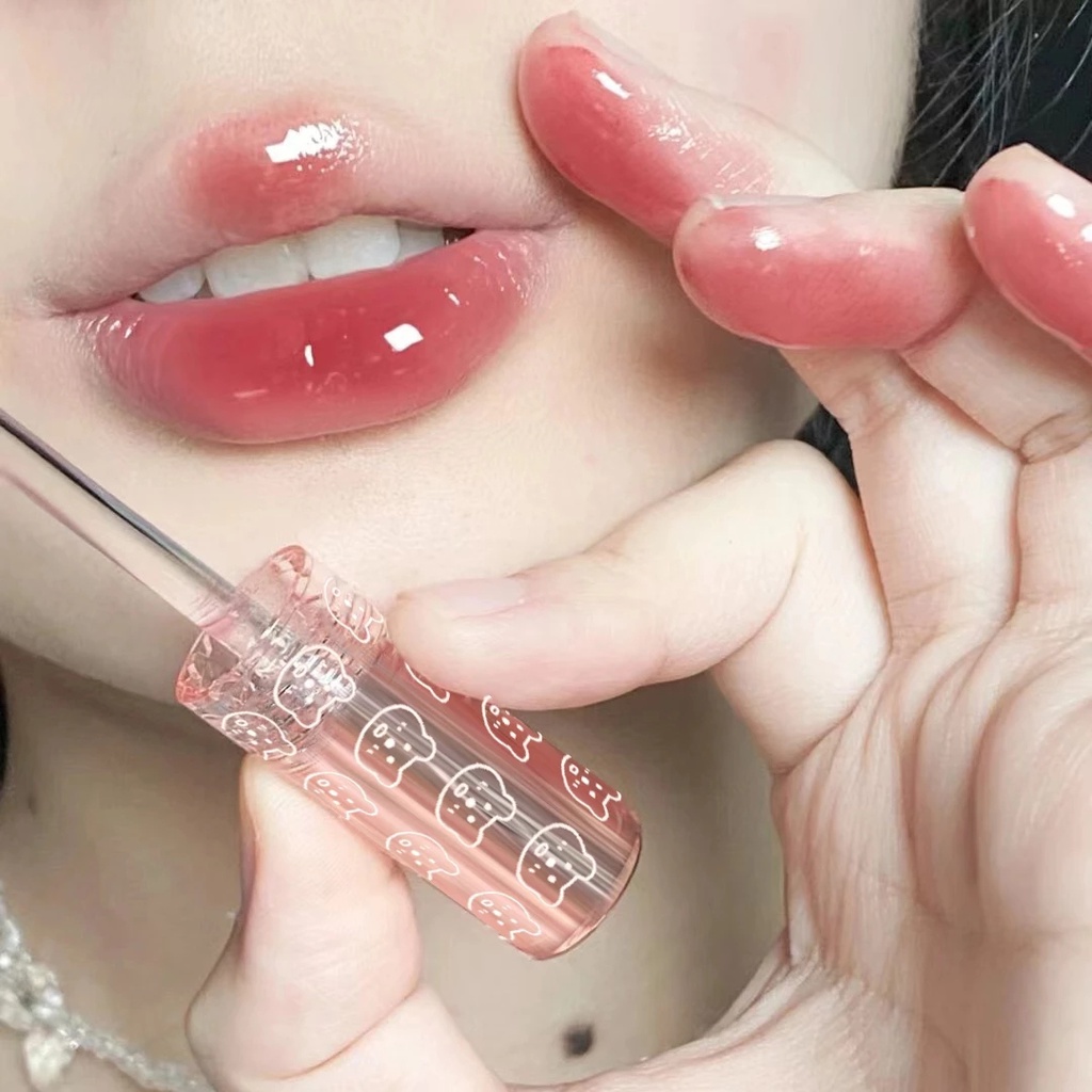 Son Bóng Dạng Lỏng 6 Màu Nude Cherry Hồng Trong Suốt Dưỡng Ẩm Lâu Trôi Chống Nước