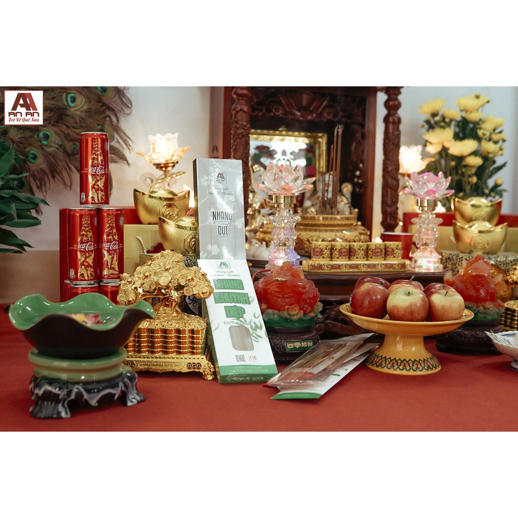 Nhang sạch không hóa chất độc hại, hương quế và hương khuynh diệp, thành phần thảo mộc 100% từ thiên nhiên. Nhang An An.
