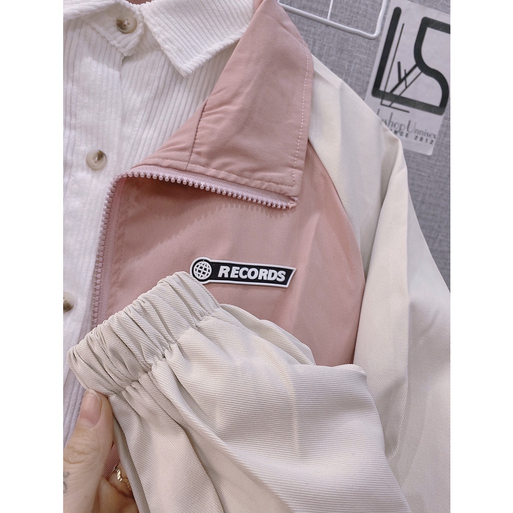 Áo khoác Recort LylyshopUnisex, kiểu áo khoác không mũ chất vải dù sần lót 2 lớp dày dặn, oversize form rộng phối màu