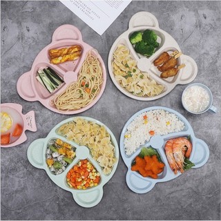 Khay ăn dặm lúa mạch ( kèm thìa dĩa) cho bé hình gấu.