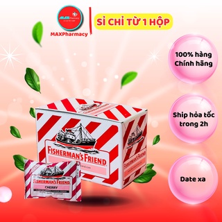  HỘP 24 GÓI Kẹo Cay Con Tàu Không Đường Fisherman's Friend Cherry  Vị Cherry & Menthol  25g 
