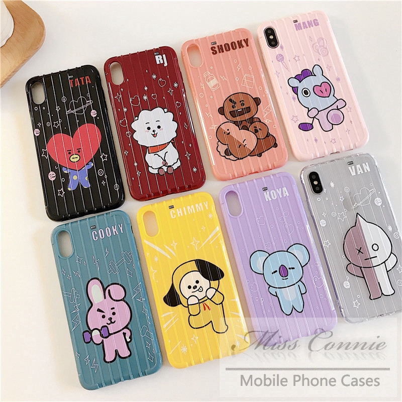 Ốp điện thoại mềm in hình nhân vật TATA RJ CHIMMY COOKY KOYA BTS BT21 cho iPhone 6 6S 7 8plus iPhone X XR XS MAX