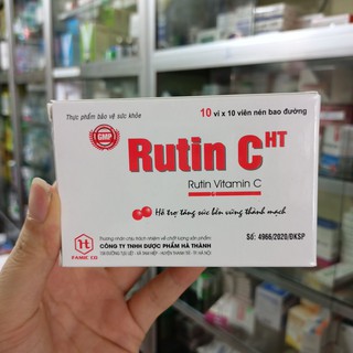 Rutin C HT hộp 100 viên giúp bảo vệ thành mạch, tăng đề kháng