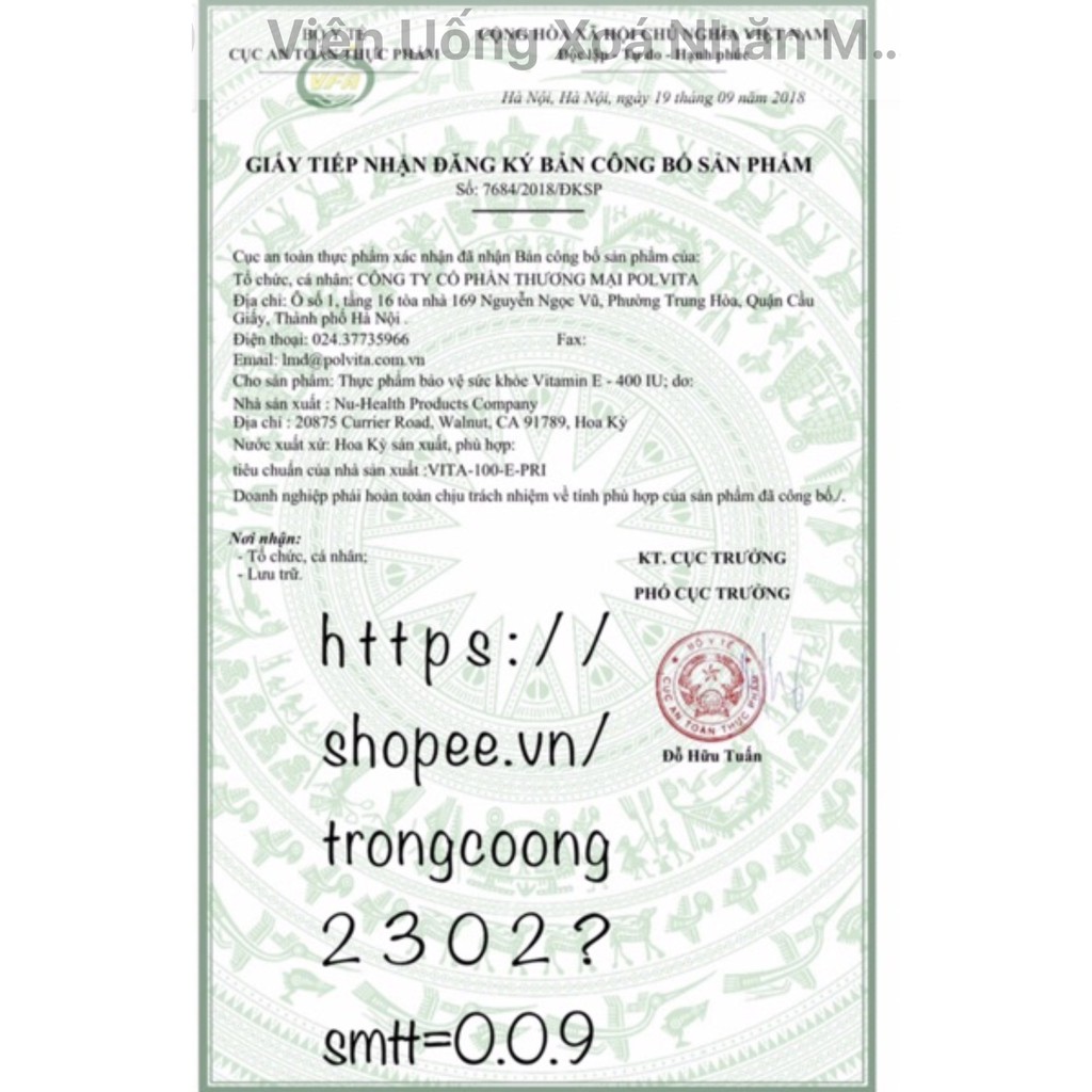 Vitamin E 400IU đẹp da, xoá nhăn. Hàng chính hãng 100% của Mỹ. | BigBuy360 - bigbuy360.vn