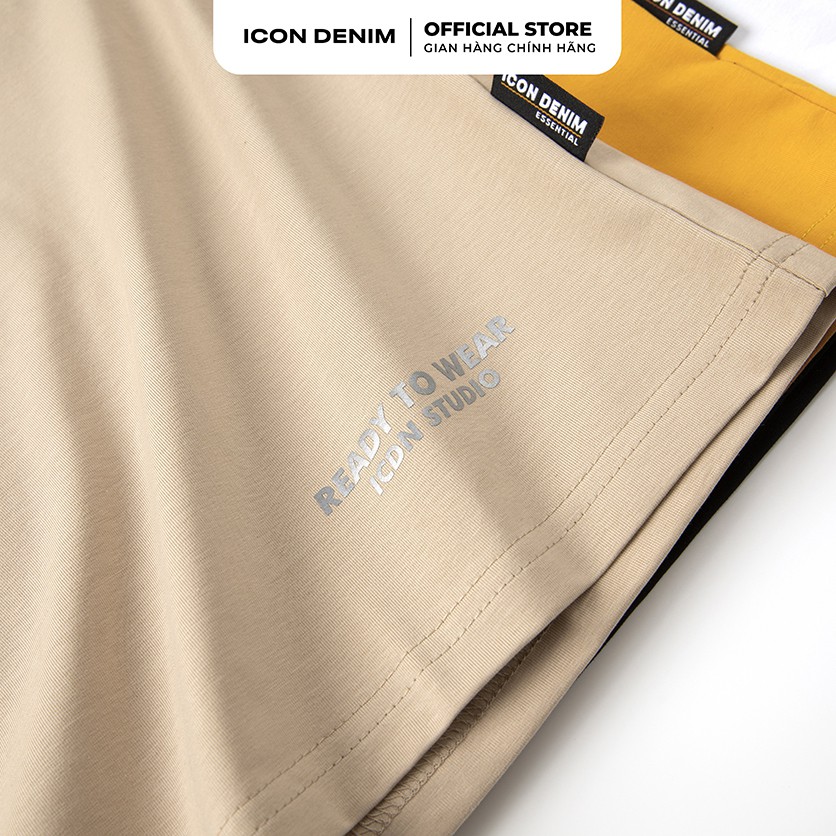 Áo thun nam trơn cổ tròn cotton ICON DENIM form oversize ICDN Studio in nhũ bạc co giãn thoáng mát ATID0140 | BigBuy360 - bigbuy360.vn