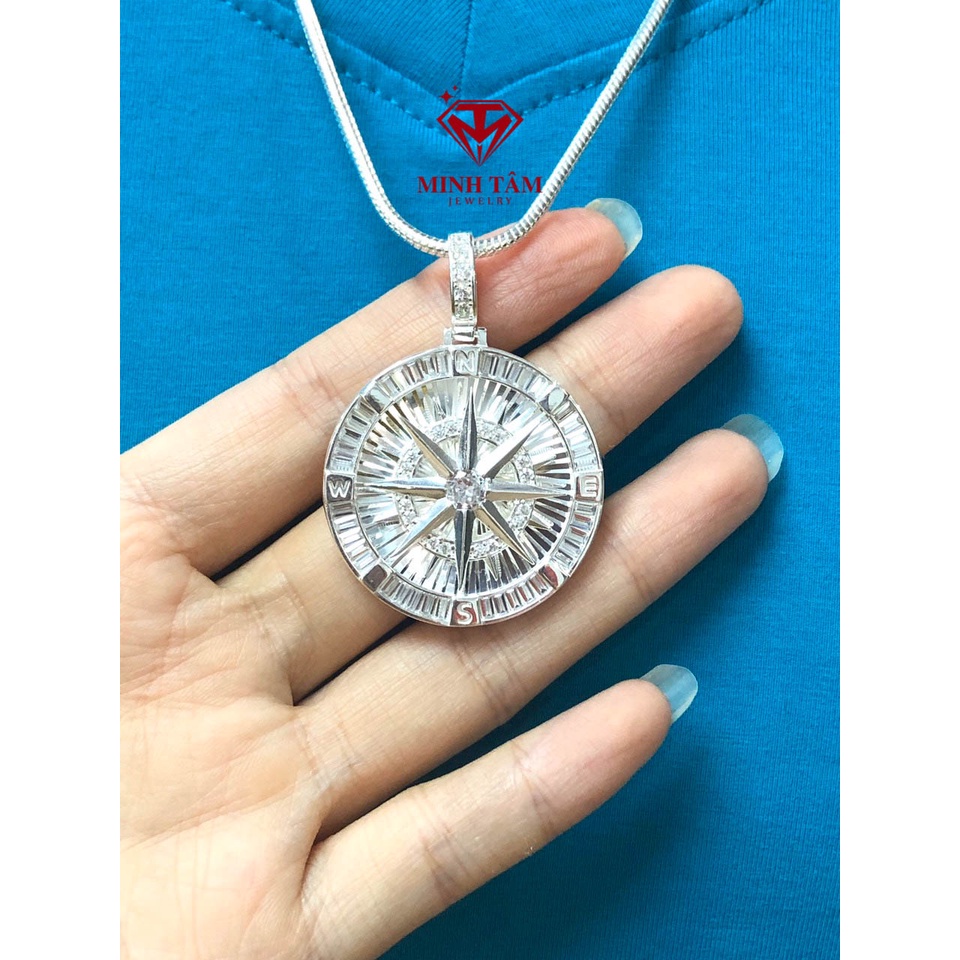 Mặt dây chuyền bạc  nam mặt la bàn ngôi sao Star chất liệu bạc ta-Minh Tâm Jewelry