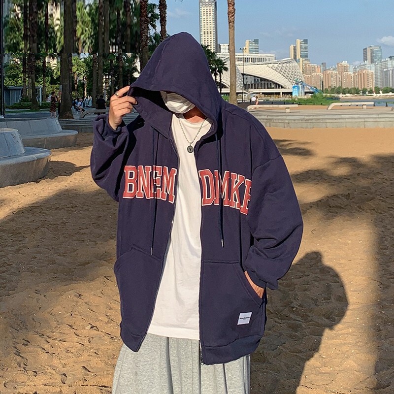 Áo Khoác Hoodie Zip Bnem Dmkb Unisex Khoác form rộng tay bồng kiểu dáng basic đường phố