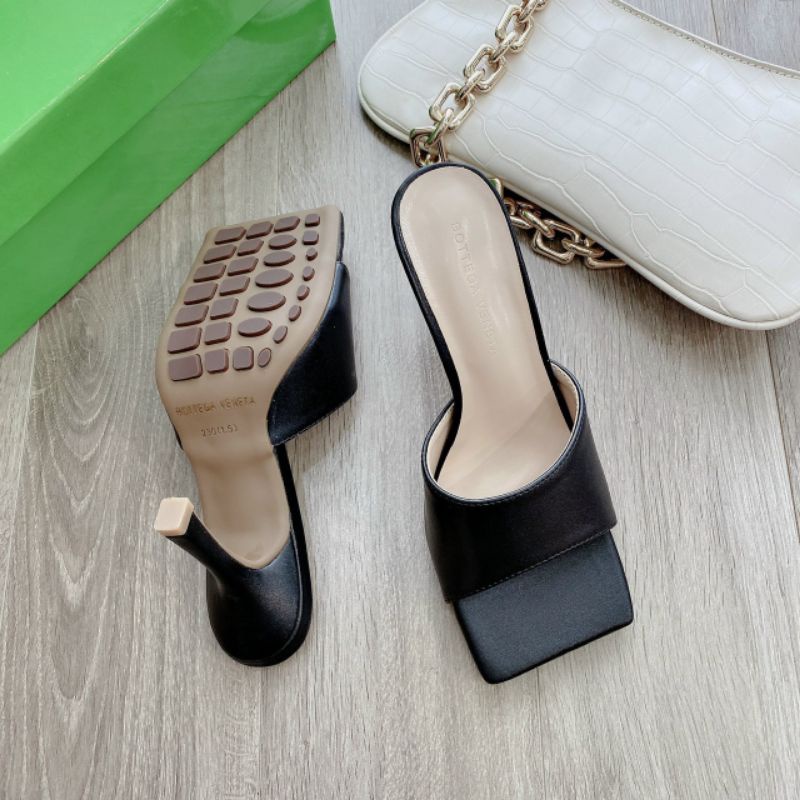 (ẢNH THẬT) Guốc 9p Mũi Vuông Da Mềm Êm Mũi Vuông Fullbox Bill Túi Cao Cấp