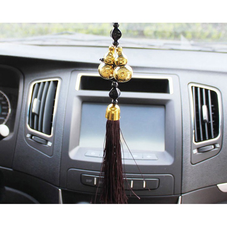 Cặp Lọ Hồ Lô Vàng Phong Thuỷ treo xe thu hút tài lộc, bảo vệ bình an