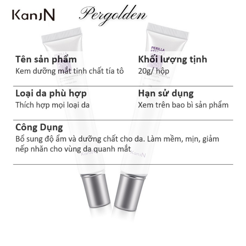 [Giảm Giá 3 Ngày] Kem Mắt Mờ Quầng Thâm KanJN 20g Xóa mờ nếp nhăn da Tan Bọng mắt Pergolden Ka031 | BigBuy360 - bigbuy360.vn