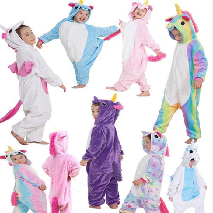Children Rainbow Unicorn Kigurumi Animal Cosplay Costumes Onesie 16 Pajamas Pajamas