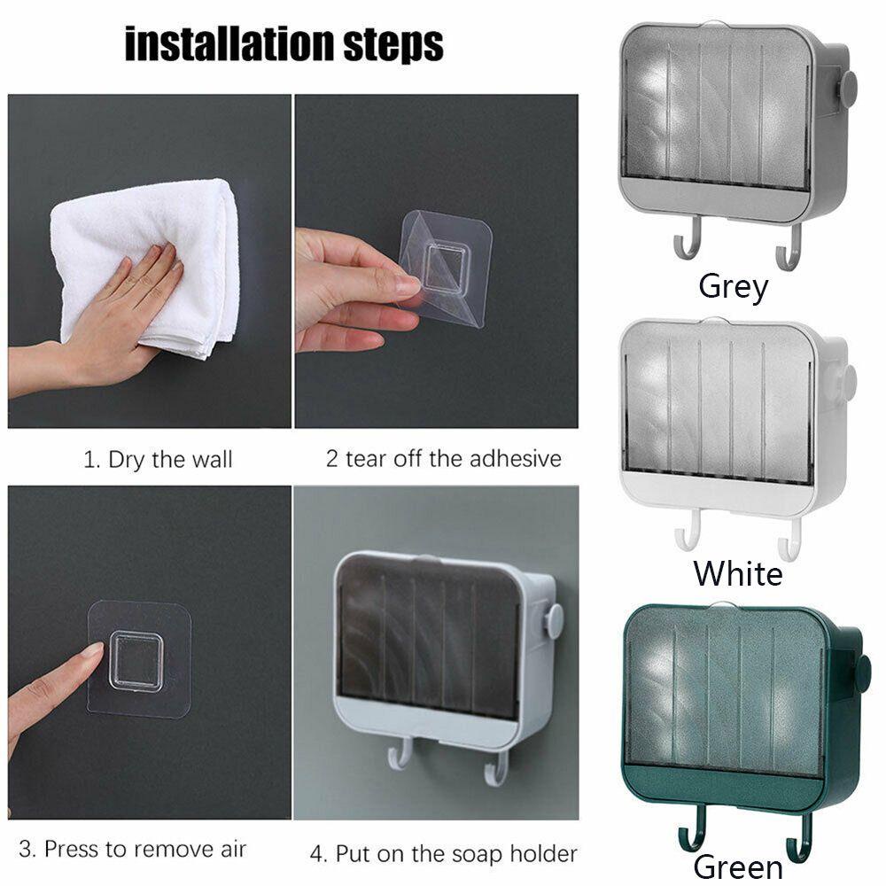 YNATURAL Khay Đựng Xà Phòng Có Móc Treo Có Thể Tháo Rời Tiện Dụng Cho Nhà Bếp / Nhà Tắm