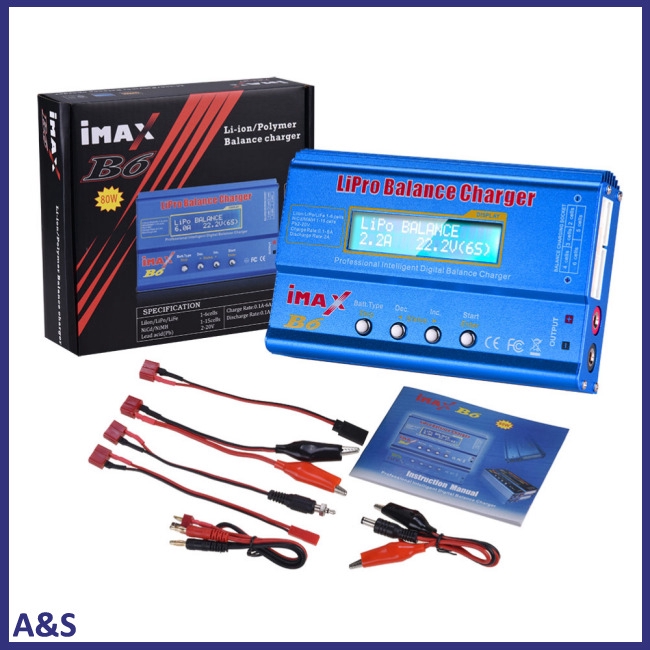 Bộ sạc pin iMAX B6 80W 6A Lipo NiMh Li-ion Ni-Cd sạc cân bằng RC kỹ thuật số