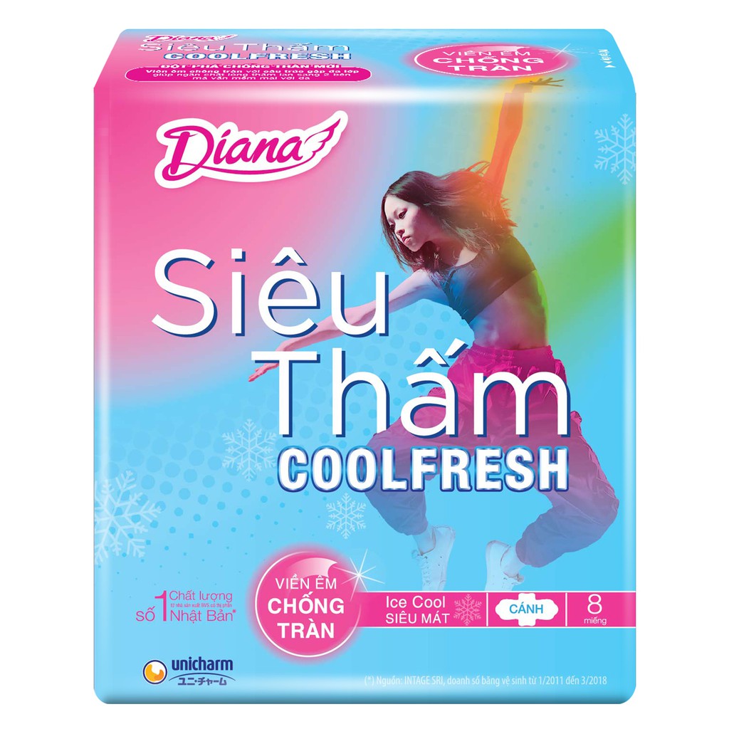 Băng vệ sinh Diana Siêu thấm CoolFresh 23cm (Ngày)