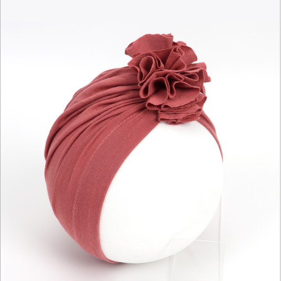 MŨ TURBAN COTTON GẤP HOA SIÊU MỀM MỊN DÀNH CHO BÉ GÁI