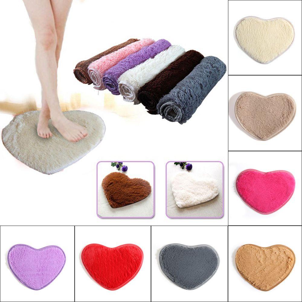 HECCEH Thảm Nhung LóT SàN ChốNg TrượT HìNh TráI Tim 40x30cm