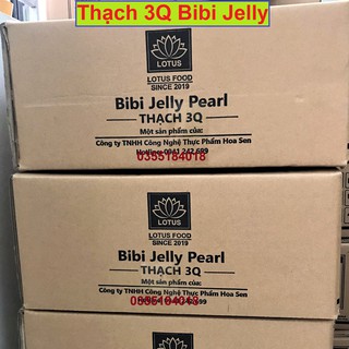 Thùng Thạch trân châu 3Q Bibi Jelly Trắng - Đen 1 Thùng 6 gói dùng cho trà sữa, trà chanh, trà hoa quả, chè