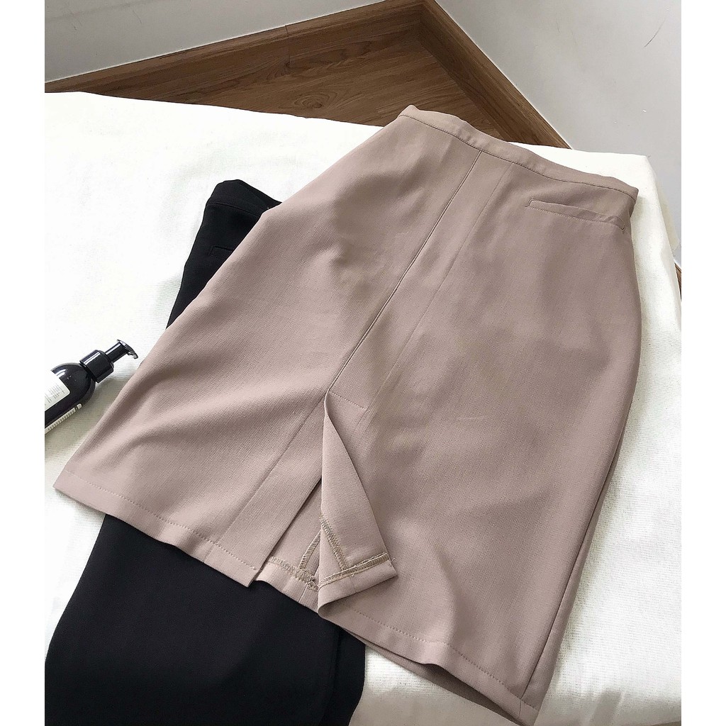 Chân váy công sở KHO dáng A hàng thiết kế chất dày dặn không nhăn | BigBuy360 - bigbuy360.vn