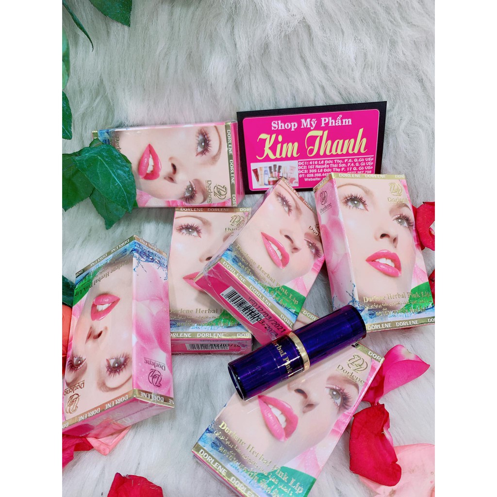 Son dưỡng dành cho thâm môi Dorlene Herbal Pink Lip