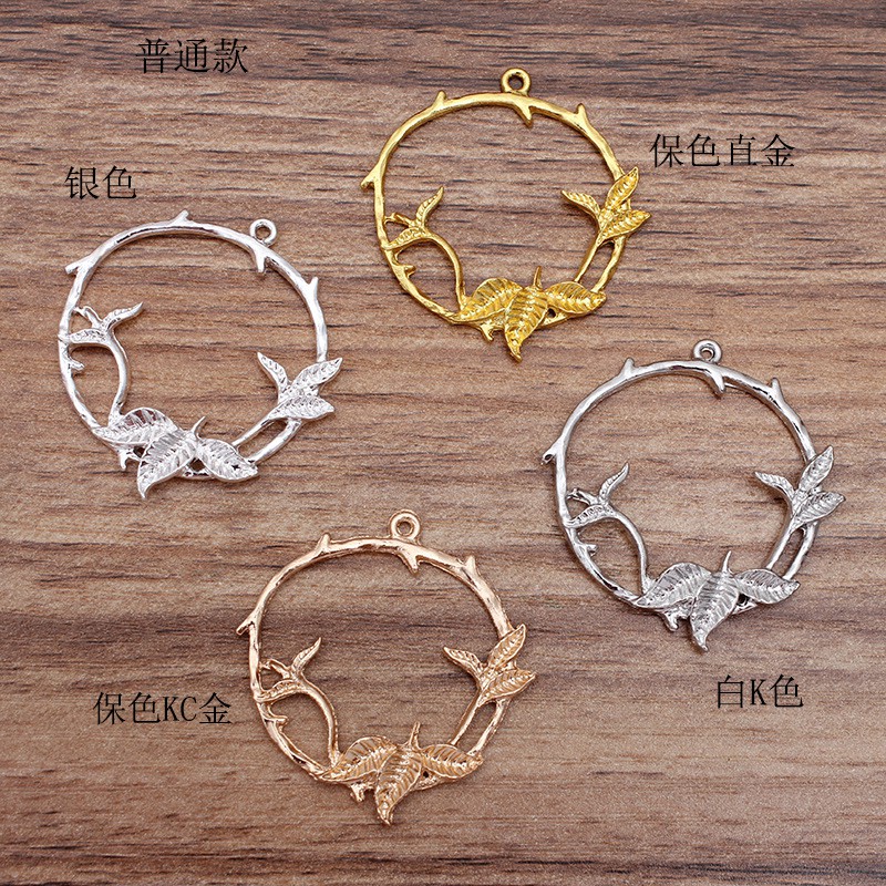 [Nguyên liệu làm trâm] 1 phiến đúc họa tiết tròn 40mm