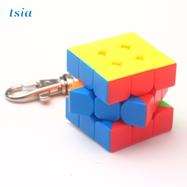 Móc khóa khối rubik mini G7 3cm 3x3 sáng tạo