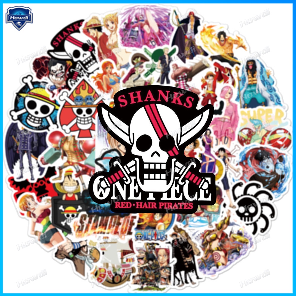Miếng Dán Trang Trí Mũ Bảo Hiểm / Xe Mô Tô Chống Thấm Nước Hoạ Tiết One Piece