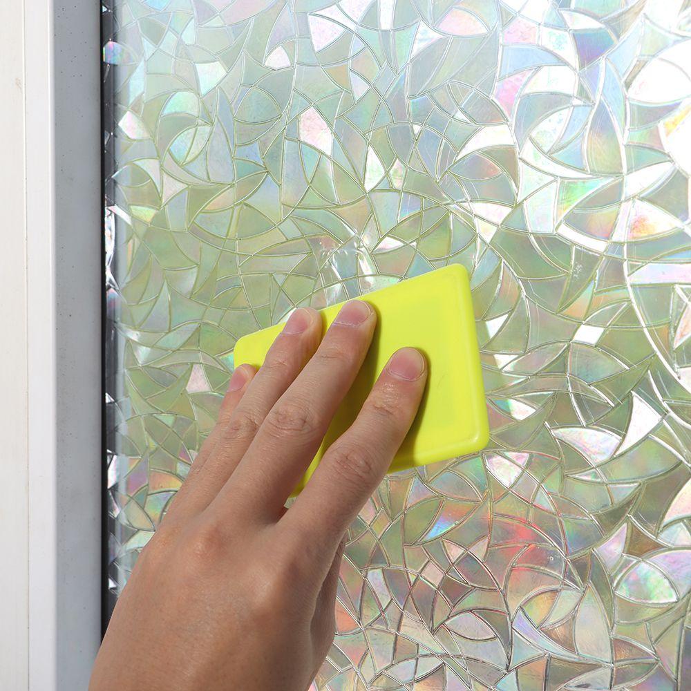 Miếng Dán Cửa Kính Tĩnh Điện Chống Tia UV Không Cần Keo Dán Họa Tiết Cầu Vồng 1