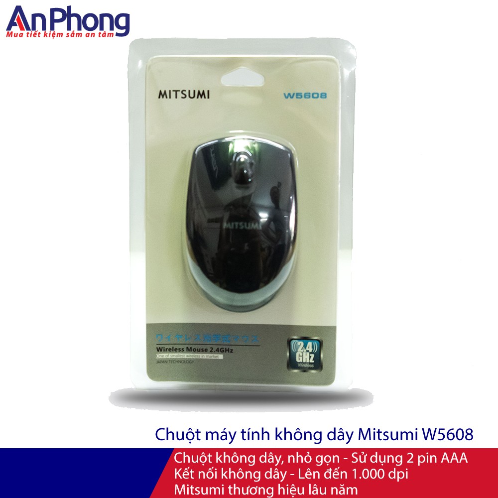 Chuột không dây mini Mitsumi W5608, nhỏ gọn trong lòng bàn tay, mới 100%, chính hãng