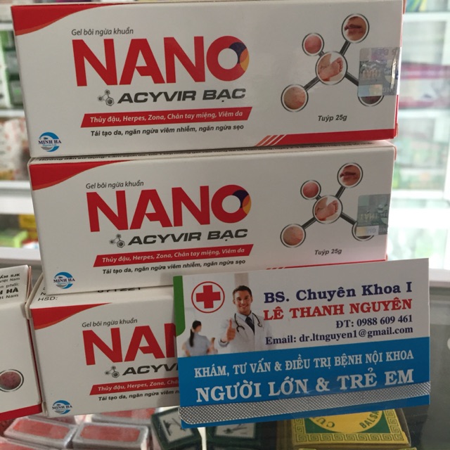 ✅(hàng chính hãng)Gel bôi ngừa khuẩn NANO ACYVIR BẠC