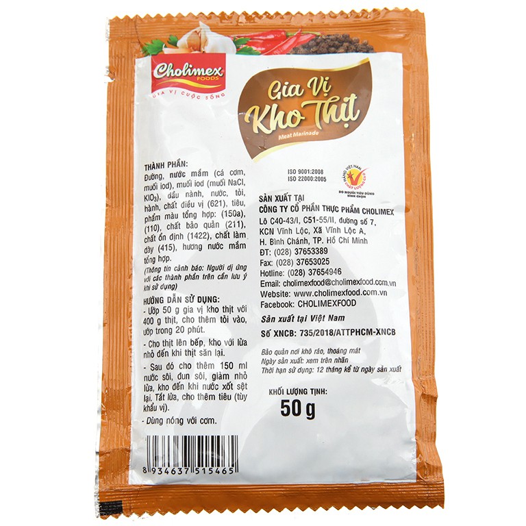 Gia vị kho thịt Cholimex gói 50g