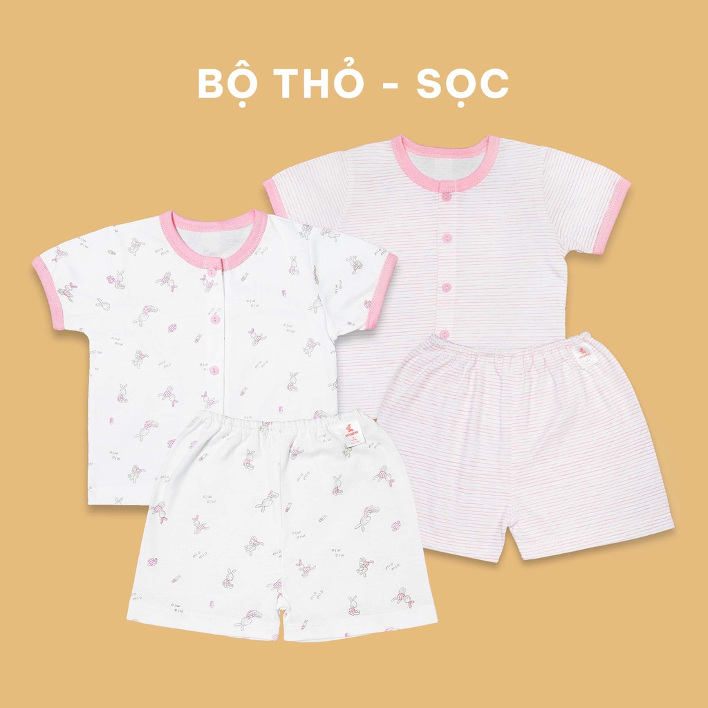 Combo 2 Bộ Quần Áo Cộc Sơ Sinh MIOMIO Cho Bé Trai, Bé Gái (Từ 0 - 24 Tháng), Vải Cotton