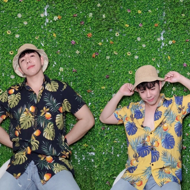 Áo sơ mi hoạ tiết đi biển