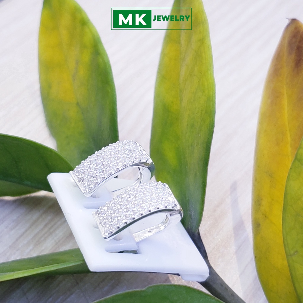 Bông vò gà bảng đính đá sang trọng, chuẩn bạc cao cấp 925 ( ảnh chụp thật) - MK Jewelry