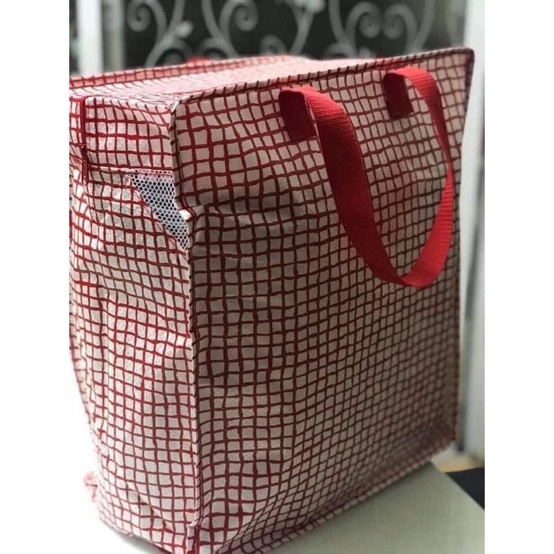 TÚI ĐỰNG QUẦN ÁO ( IKEA KNALLA caro đỏ )