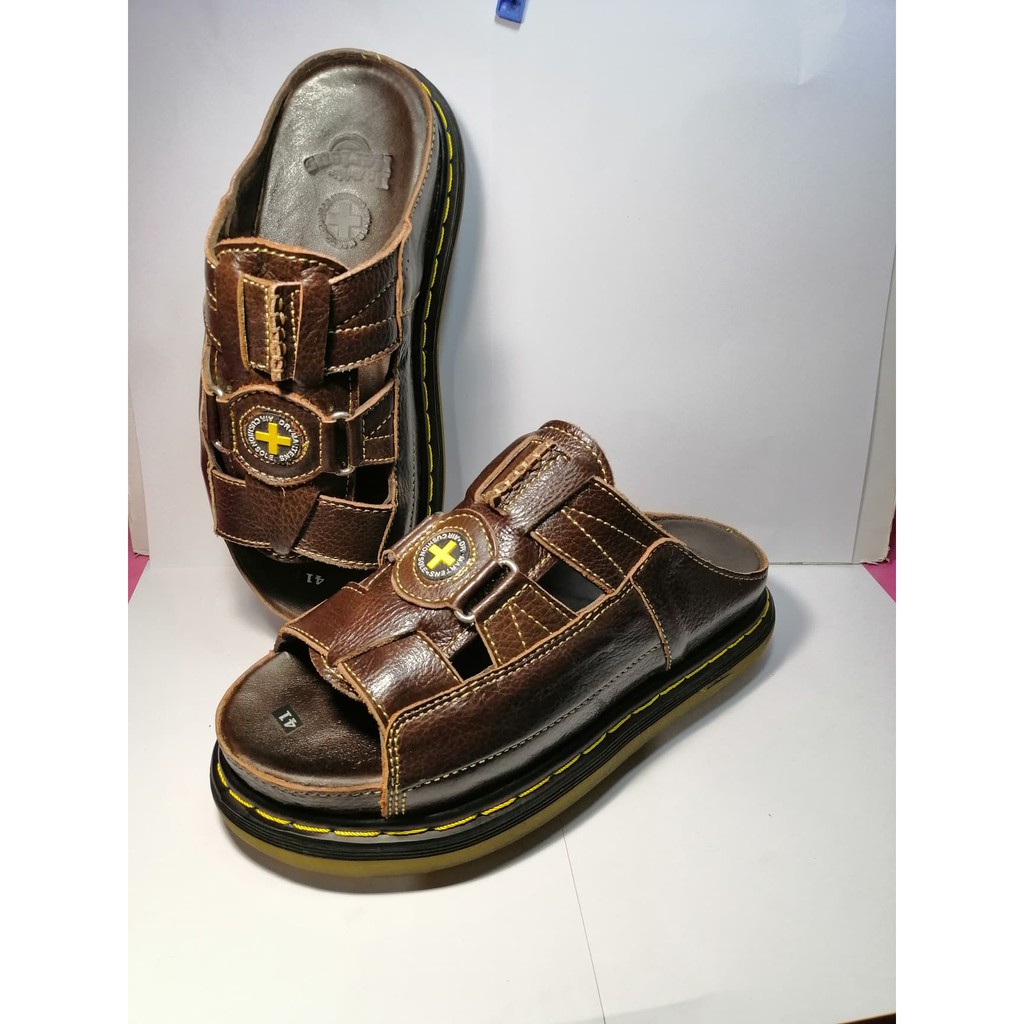 Dép Nam Quai Ngang Da Bò Cao Cấp Doctor Dr.Martens Hàng VNSX - Mã D8