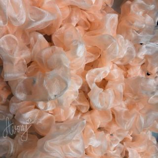 Cột tóc vải Scrunchies voal cam sữa
