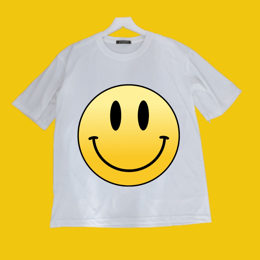 Áo thun tay lỡ form rộng Unisex (Freesize) In hình Mặt cười, Áo thun thiết kế chất liệu thun co giãn 4 chiều A147-H144