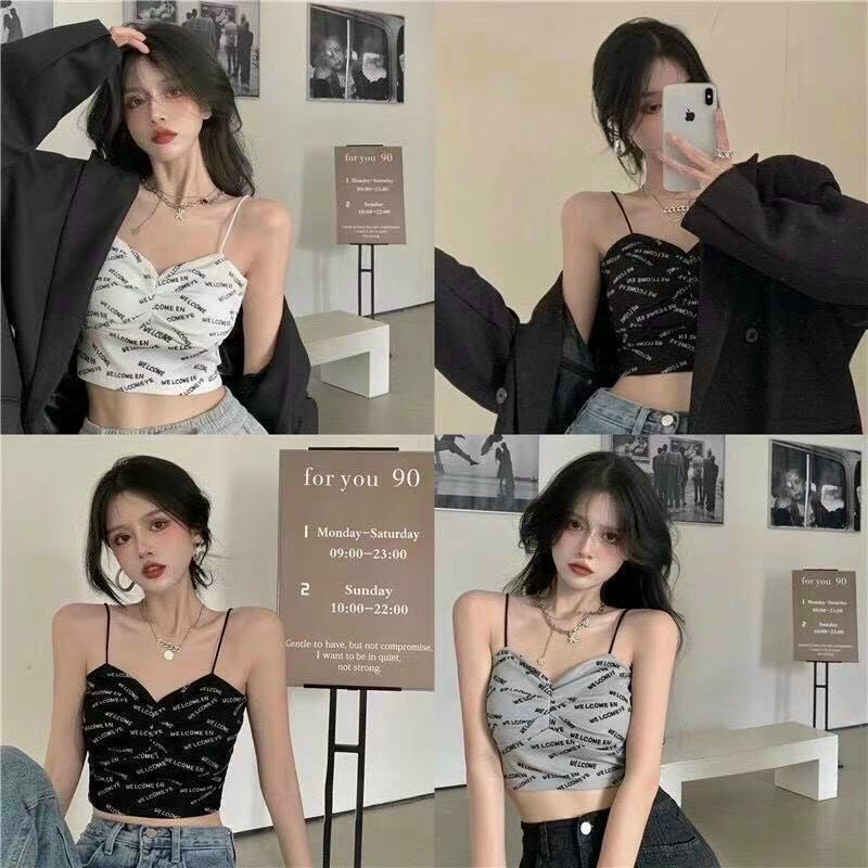 Áo 2 dây chữ rúm ngực cao cấp siêu hot hit