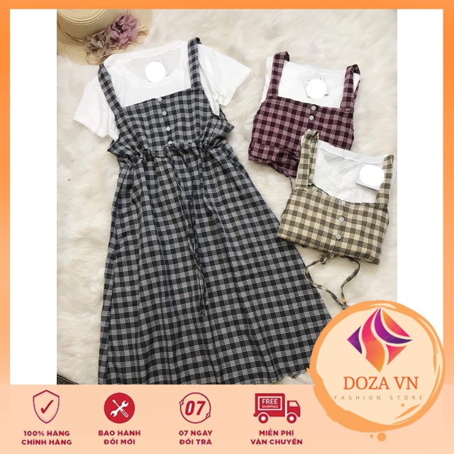 VÁY YẾM KẺ CARO 🌸NHIỀU MÀU🌸 YẾM NỮ XINH KIỂU DÁNG TRẺ TRUNG, NĂNG ĐỘNG | BigBuy360 - bigbuy360.vn