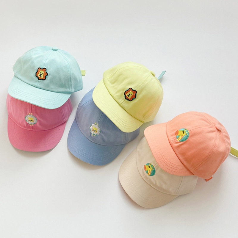 Mũ lưỡi trai vải cotton thêu họa tiết hoạt hình dễ thương thời trang mùa hè cho bé
